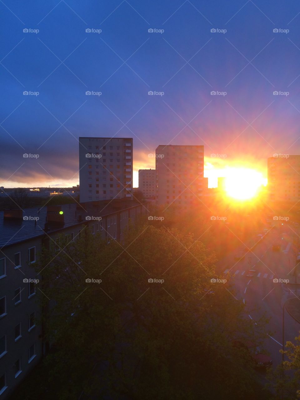 Sunrise from my window over Årsta