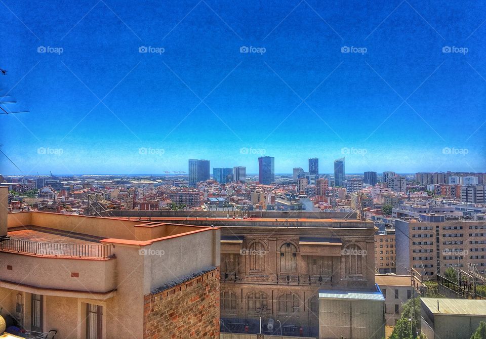 Balcony view on Barcelona 