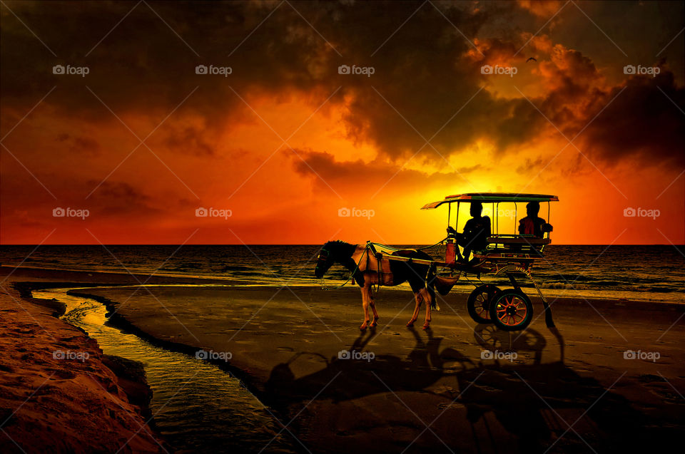 sunset at lamaru beach