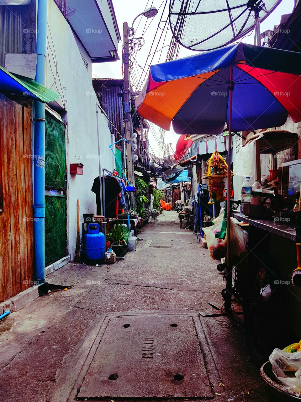 a street out from the tourist area in Bangkok.