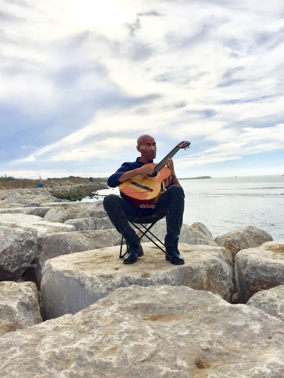 With my beloved guitar