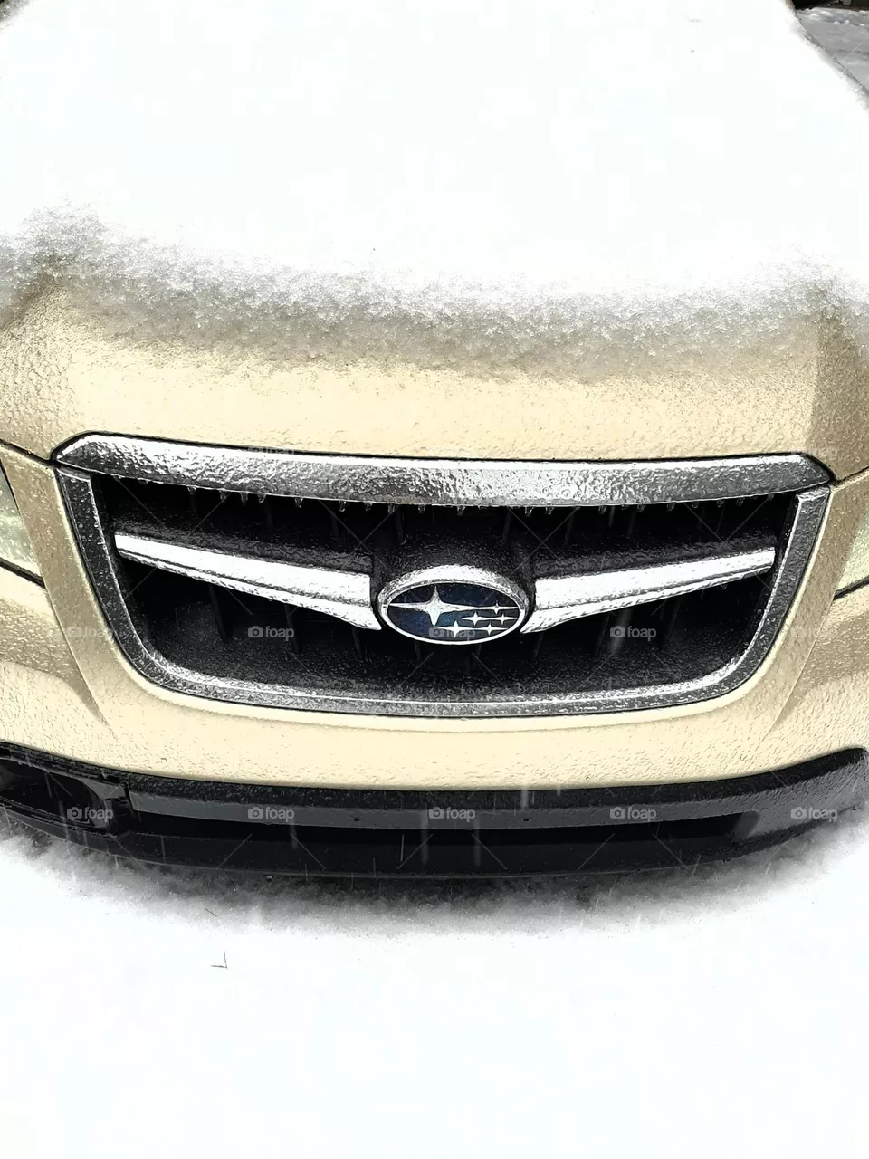 Subaru in snow