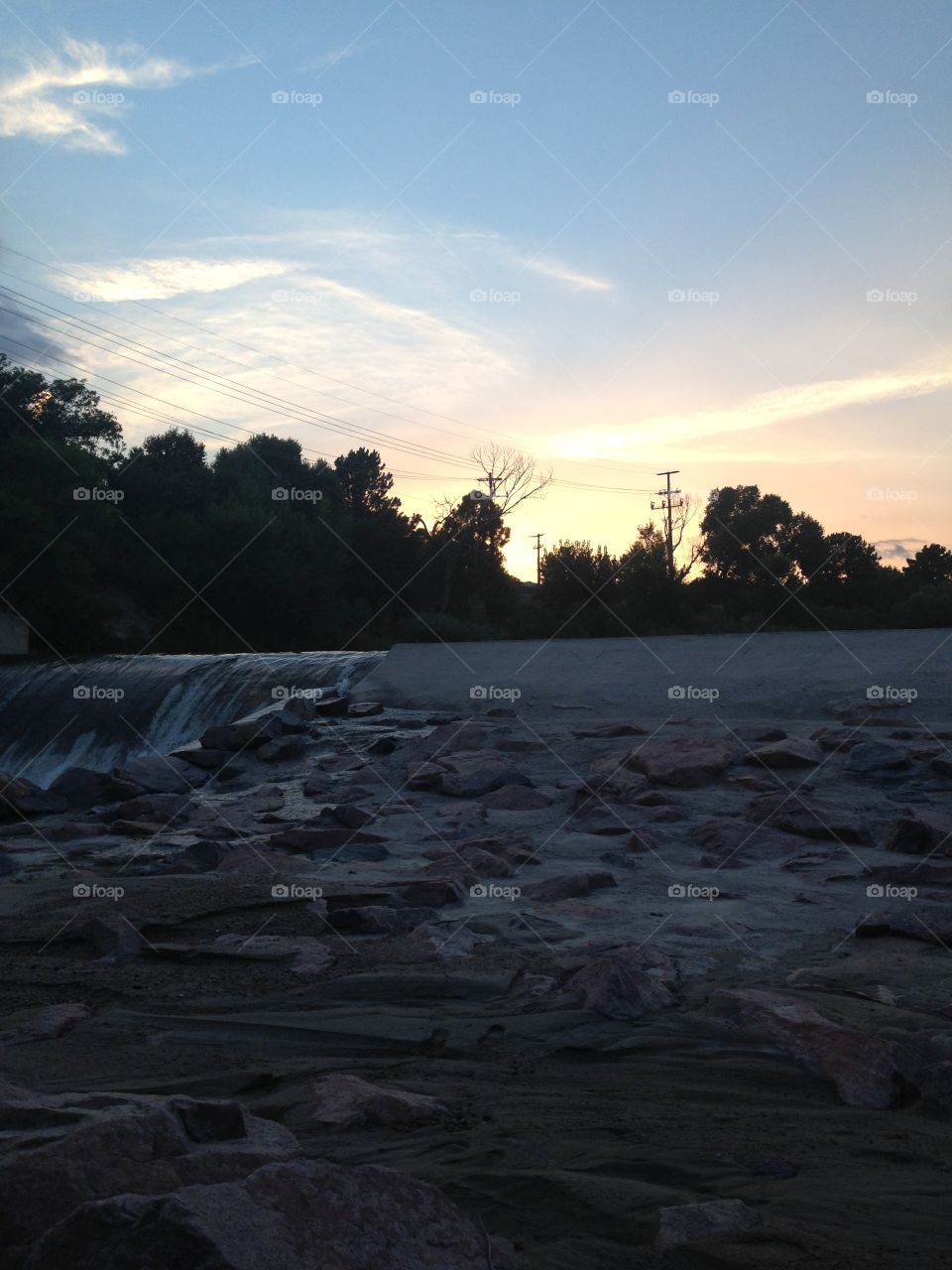 Sunset over the dam