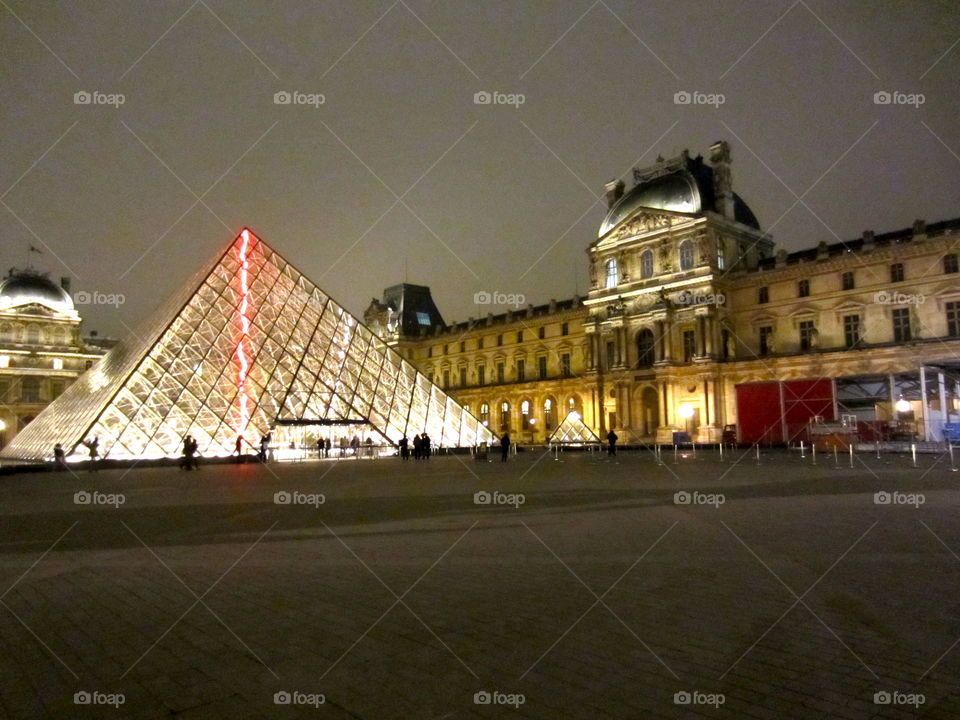 Louvre at night