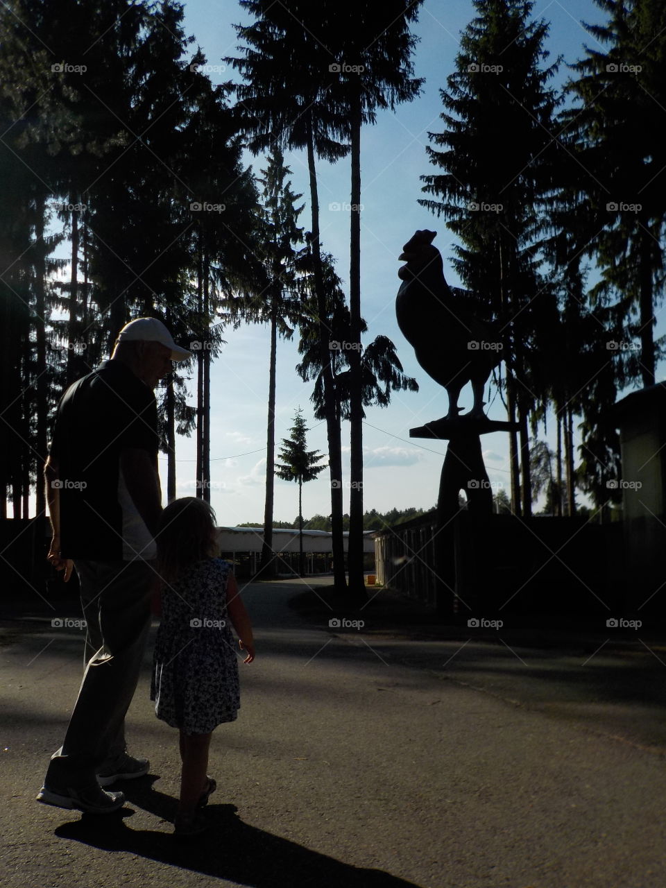 Father and daughter in park