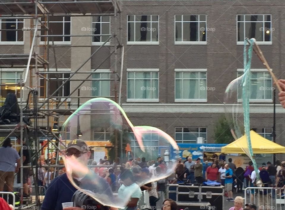 Giant bubbles 
Rochester Fringe Festival 