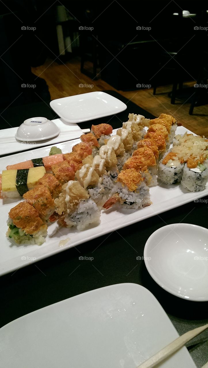 Sushi Date. Monthly sushi dinner to catch up on gossip with my girlfriend.