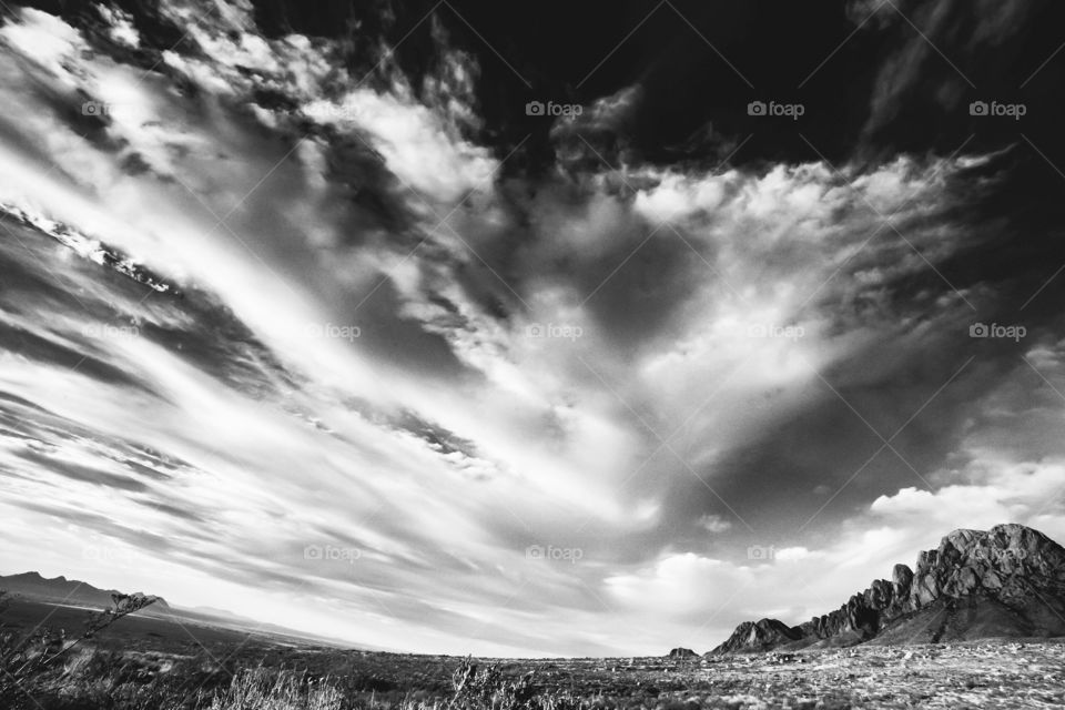 Heavy clouds over the desert in South New Mexico