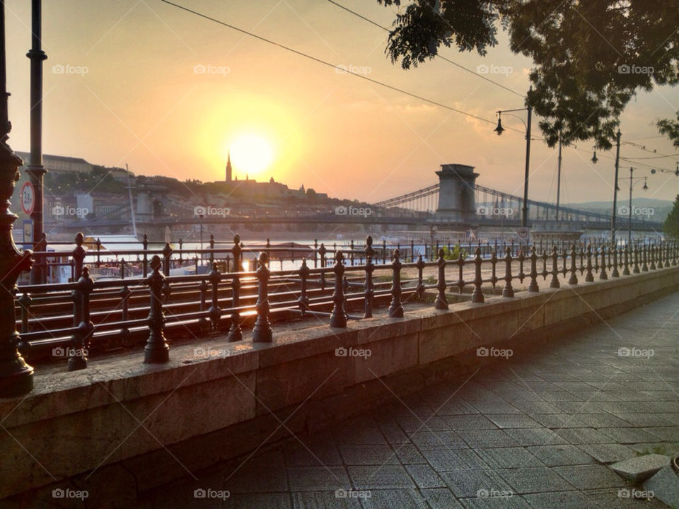 summer sunset bridges budapest by nvr