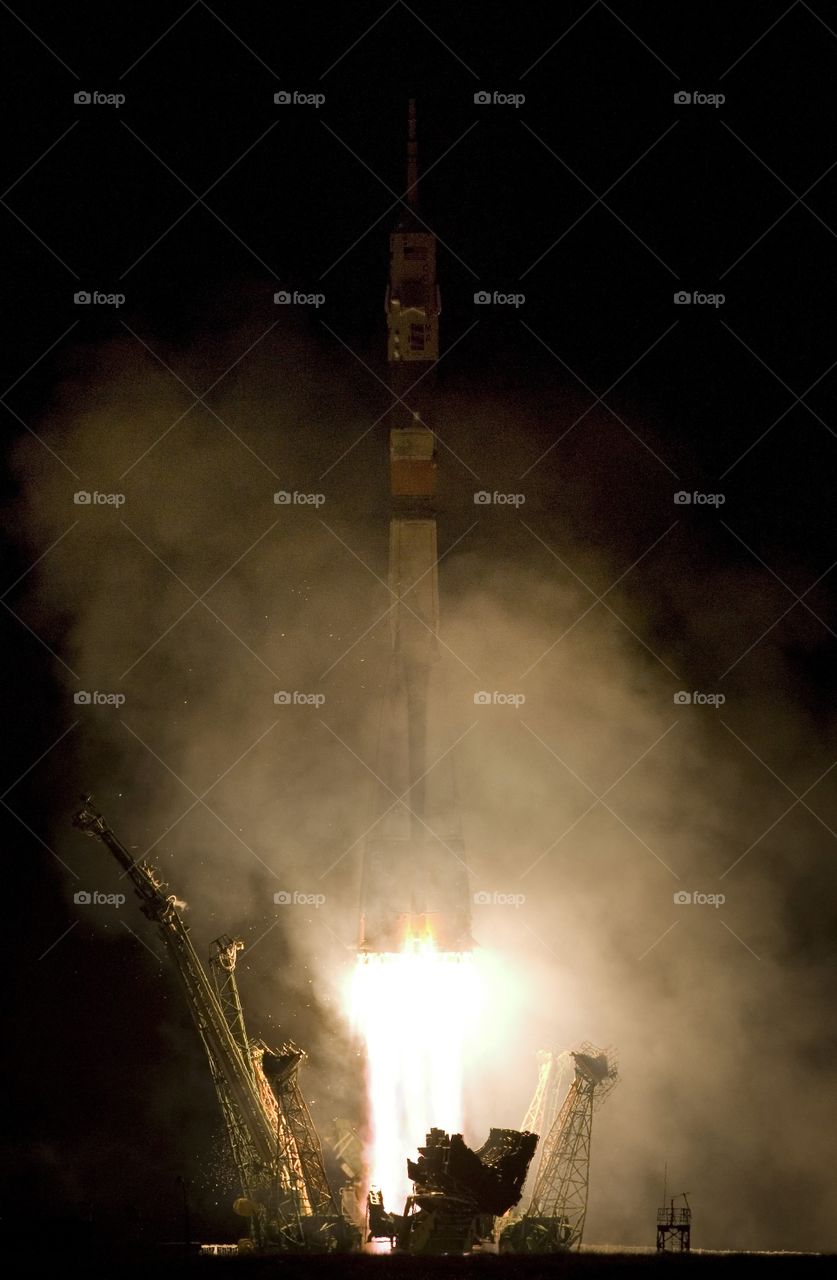 Rocket Launching in a Space.