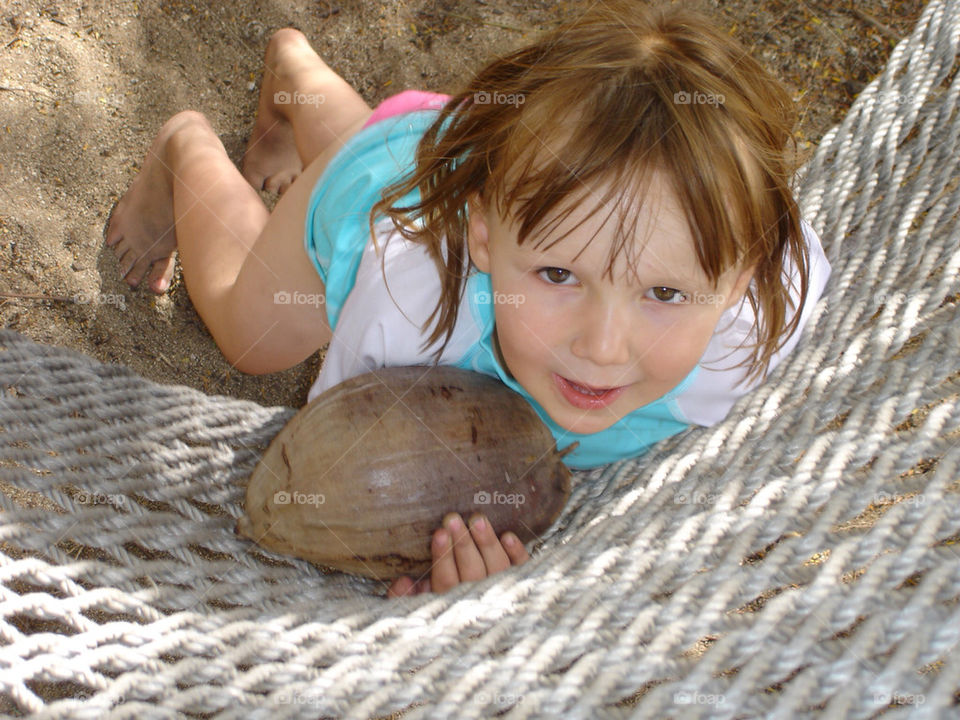 beach girl coconut hammock by rickie947