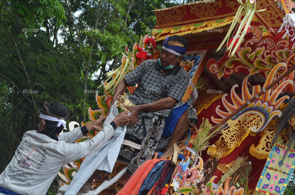 Ngaben Pitra Nyadnya Ceremony of Hindu Tradition at Lubuk Seberuk South Sumatera Indonesia