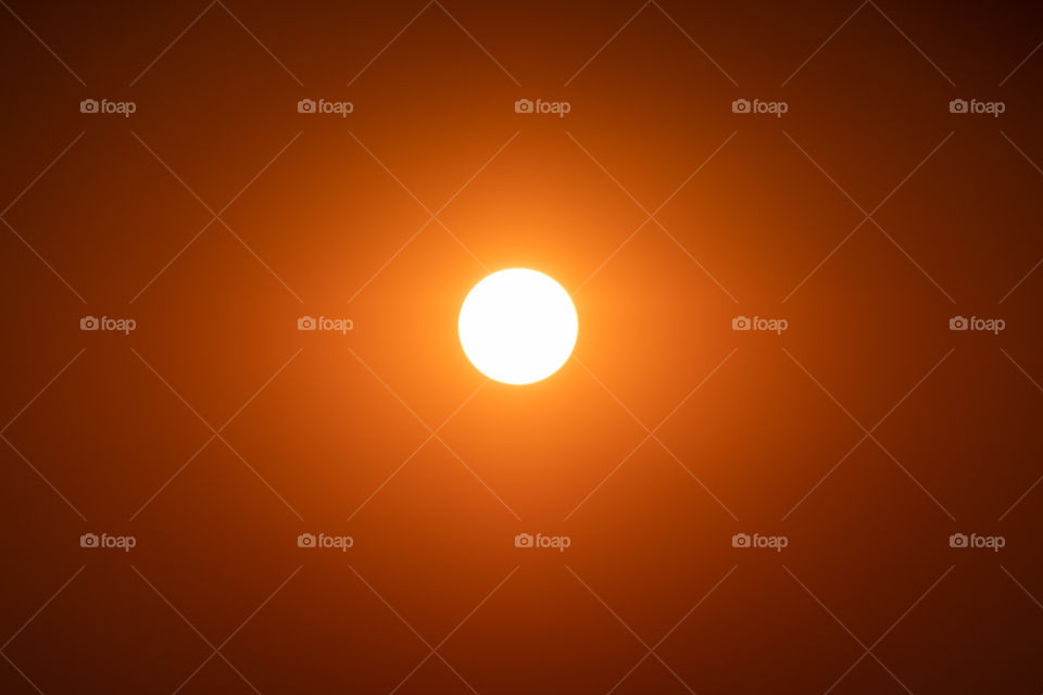 Sun on the orange background