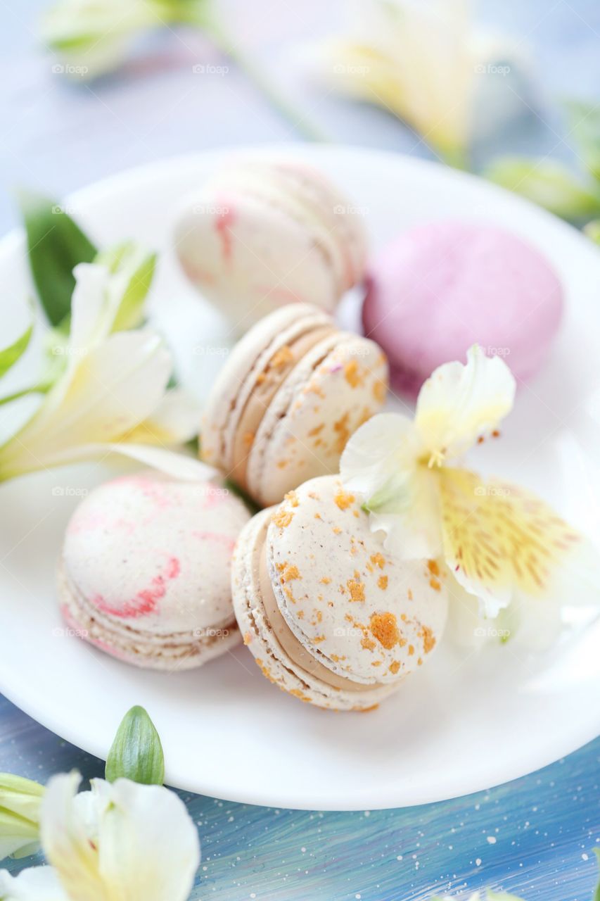 Delicious macaroons. Tasty food