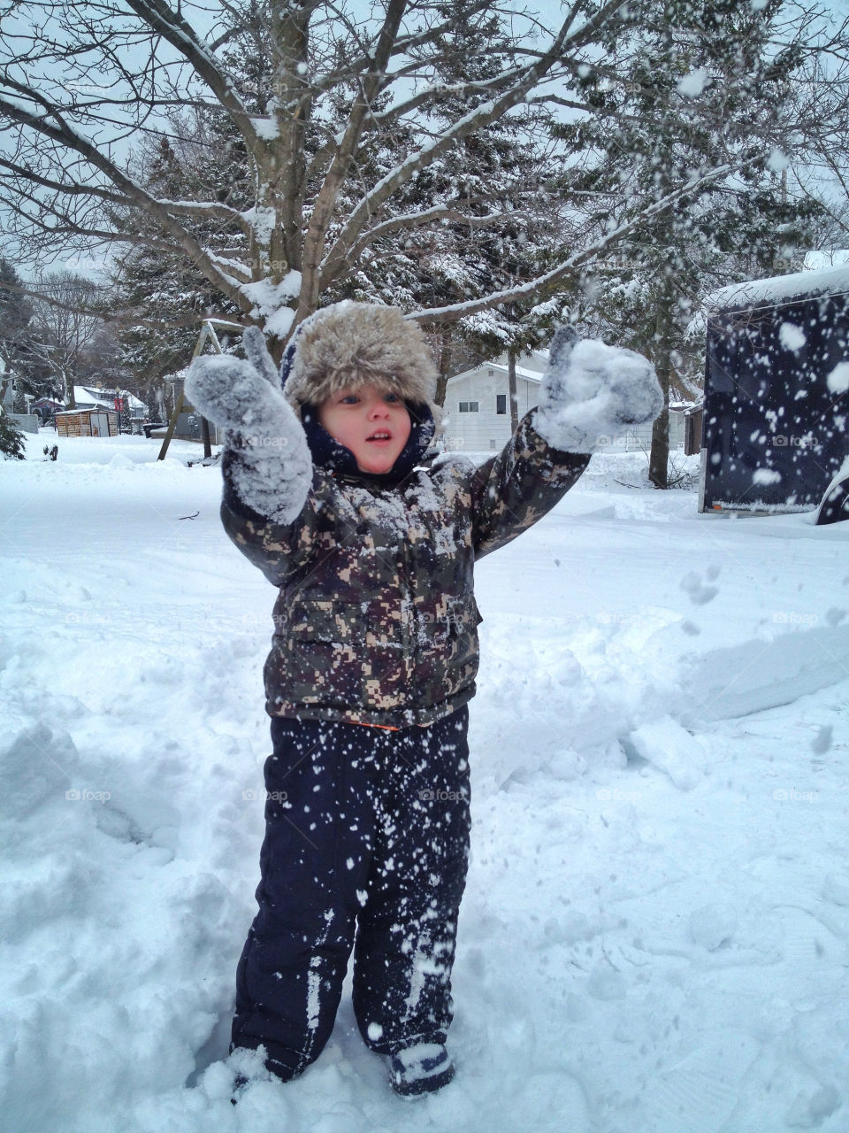 Playing in the snow