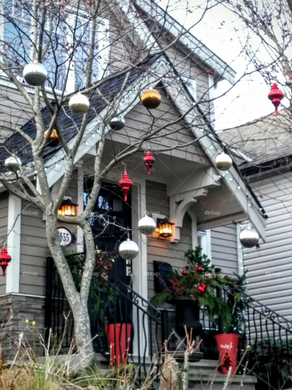 christmas decoration outside tree