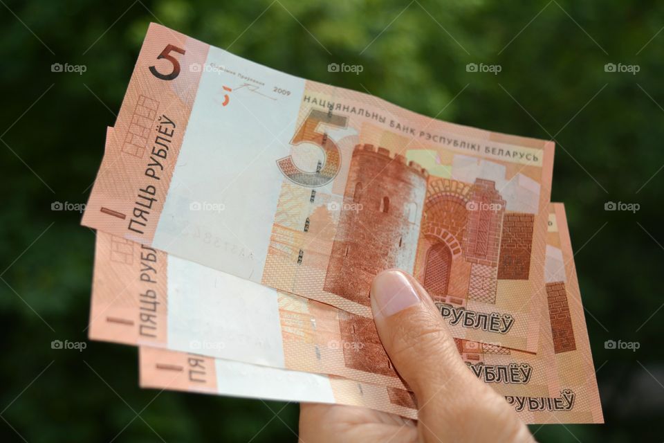 new belarusian money in the hand