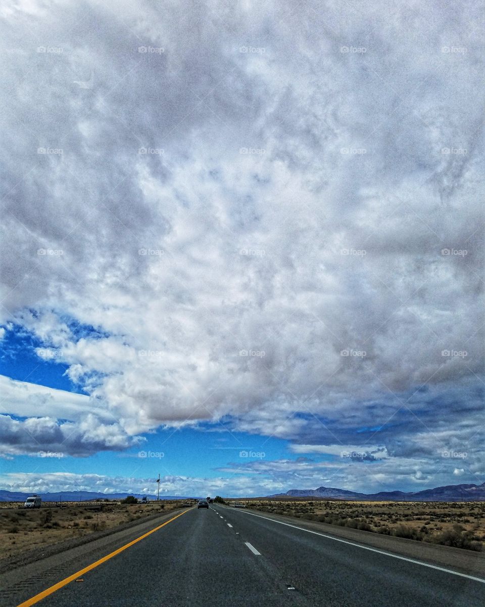 Low clouds over the desert