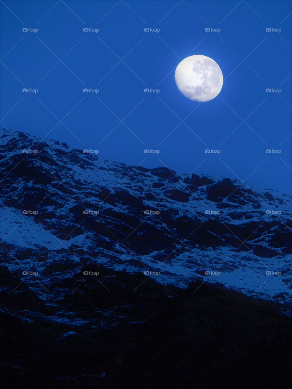 Moon on the mountains