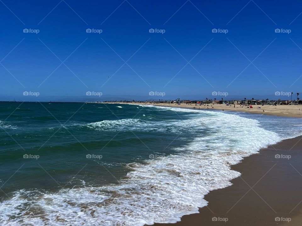 Beautiful view of Silver Strand State Beach from La Jenelle Park in Oxnard California 