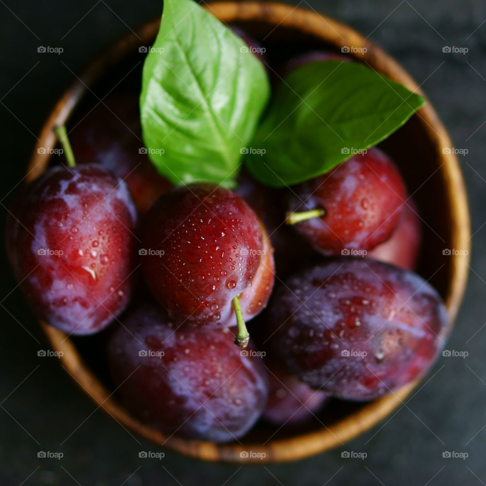 fresh plums overhead