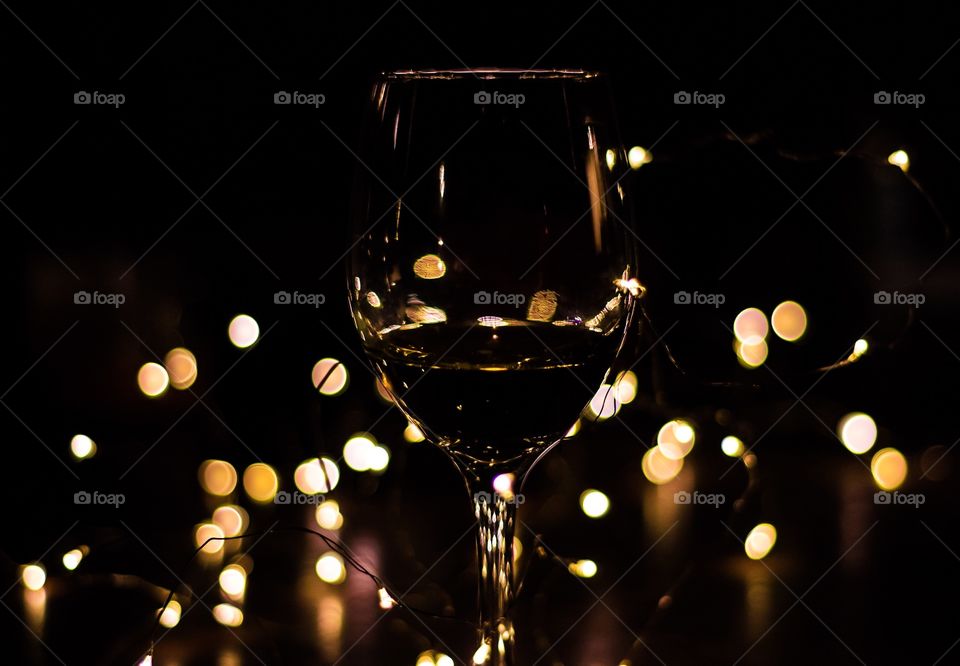 Wine glass with bokeh