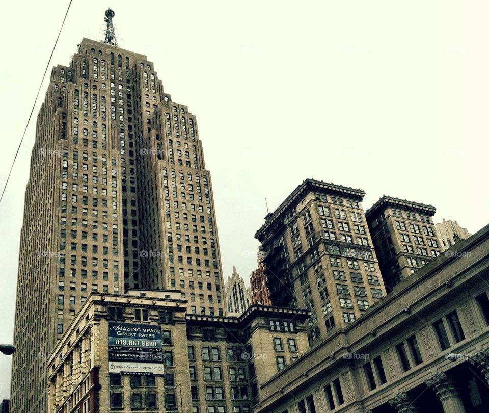 Overcast in Downtown Detroit