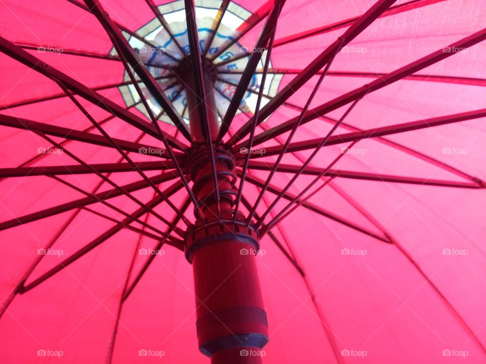 Triangle shape on pink umbrella