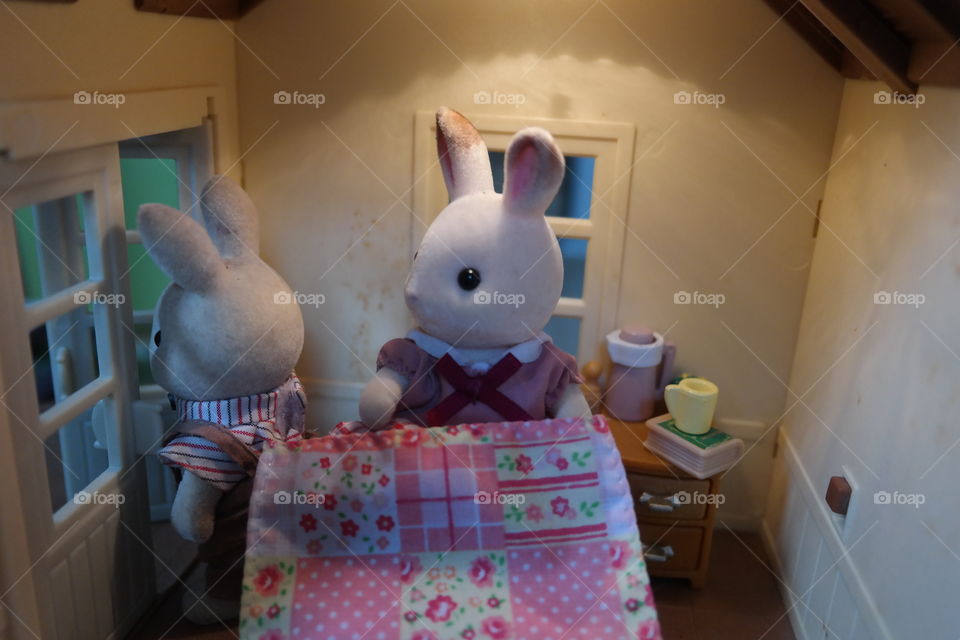 mommy bunny and daddy bunny get ready for bedtime