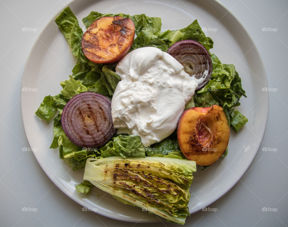 Burrata and grilled veggies 