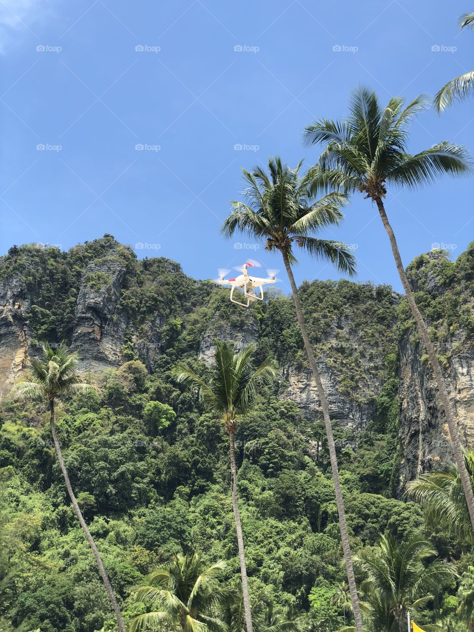 A camera drone in flight 