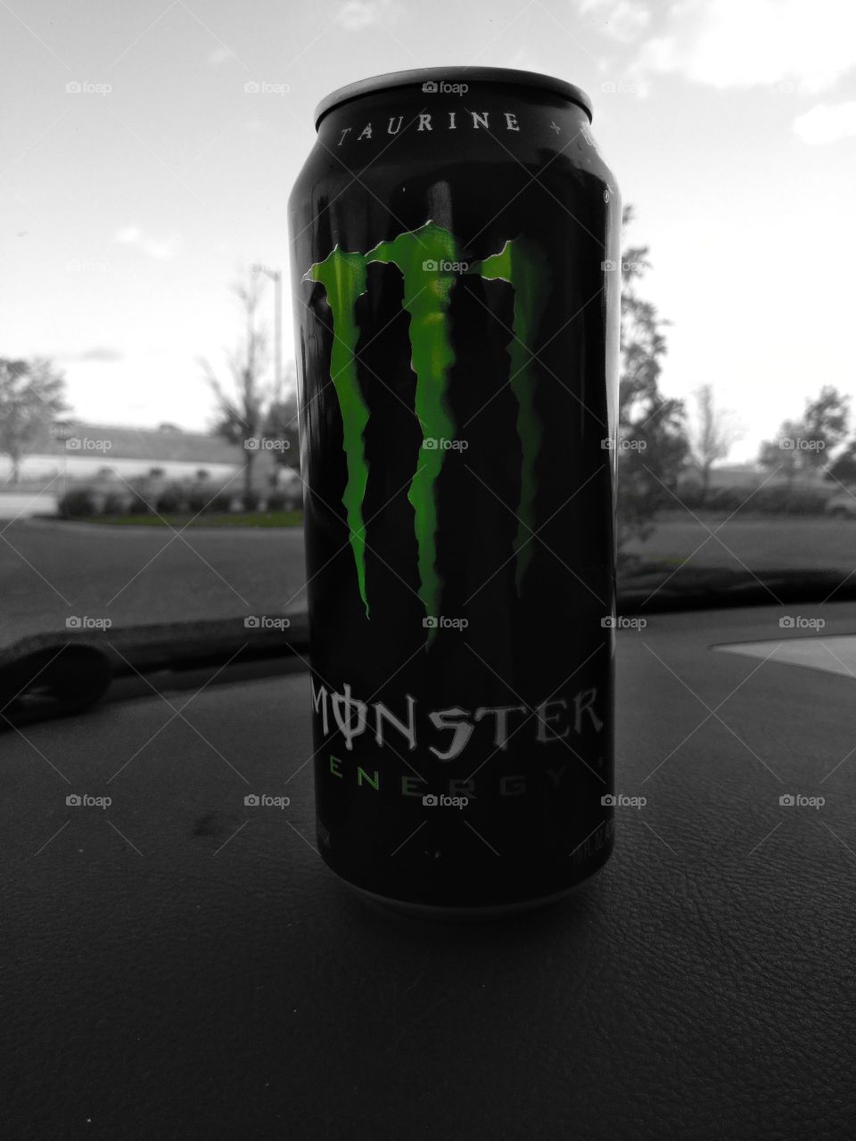 monster energy can in monocolor green
