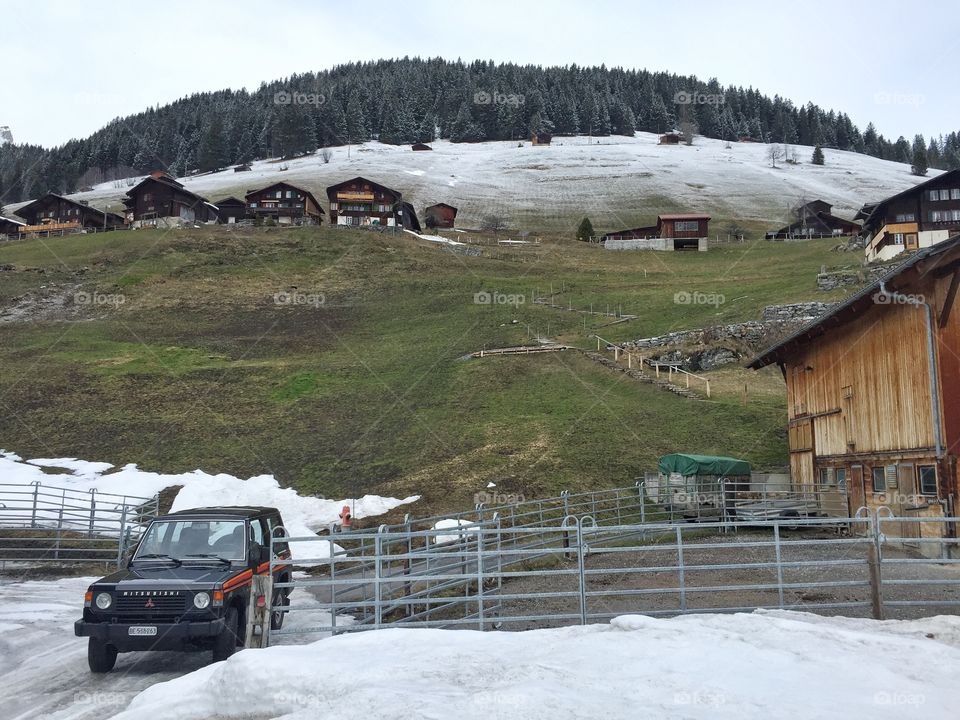 Picturesque Swiss Valley landscape 