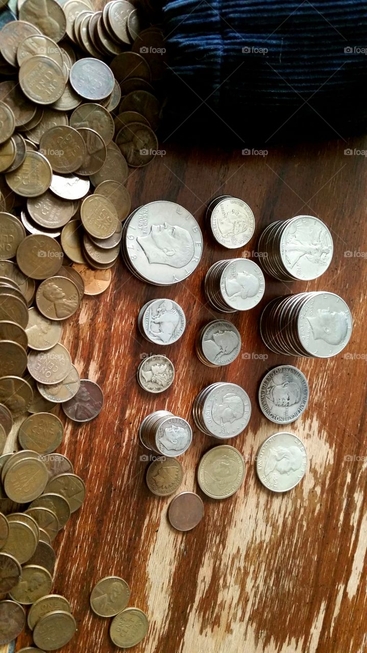Old and/or rare, circulated coins.