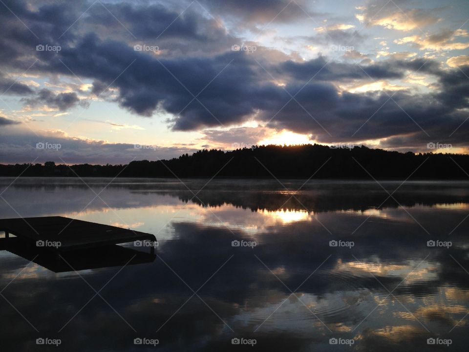 Sunrise at the lakeside in Poland 