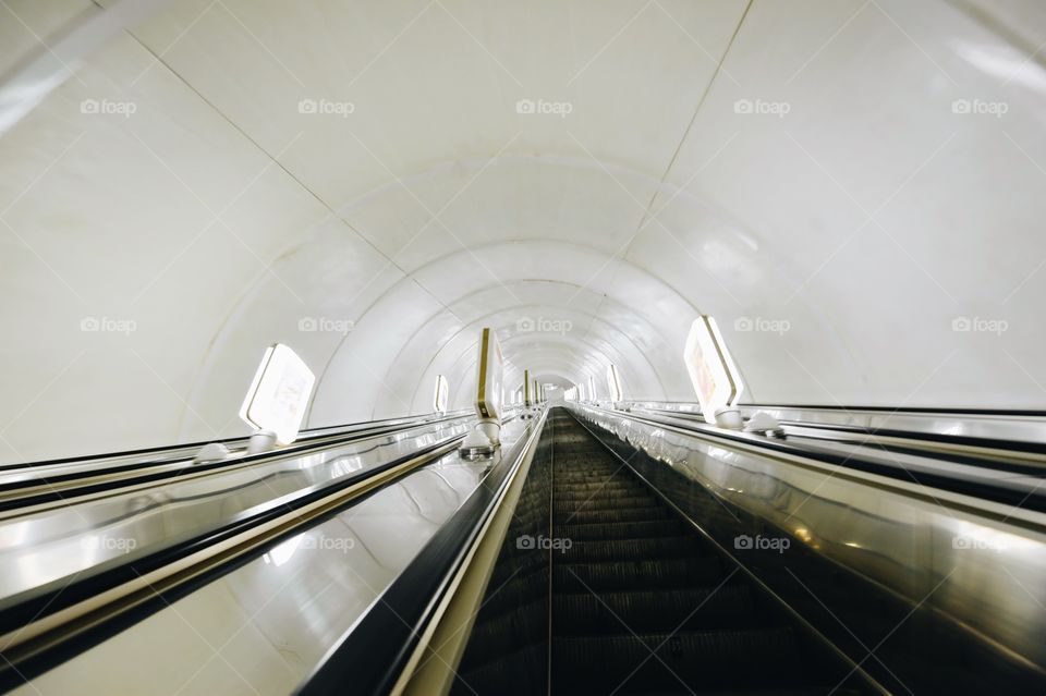 tunnel, underground passage, leading, metro, subway, rails, horizon, ride, train, escalator, subway,