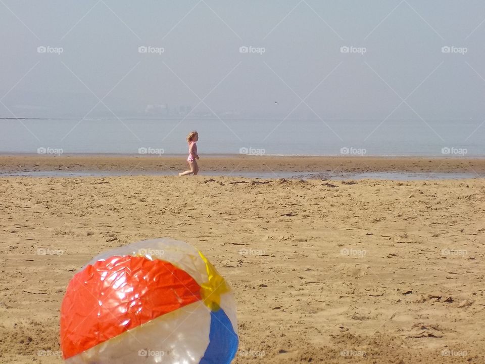 Beach ball and a girl 