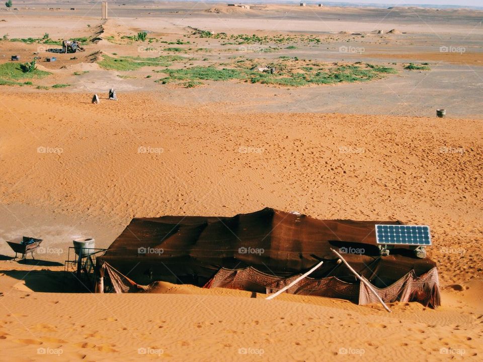 Desert tent solar panel