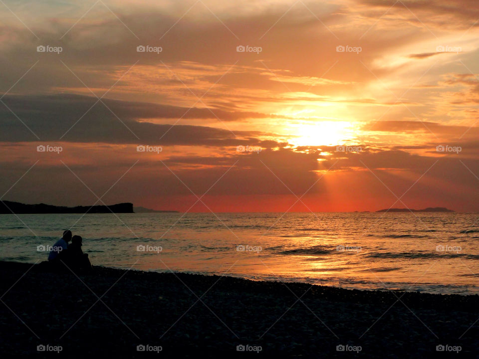 beach sunset greece corfu by ijbailey