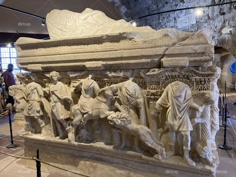 Ephesus ancient city. Sightseeing in Turkey. Hot sunny day in Kusadasi. Ancient ruins of historic places. To travel is to live. Museum in Ephesus 