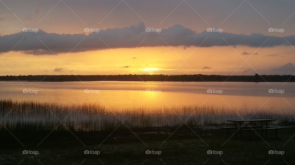 View of lake during sunset
