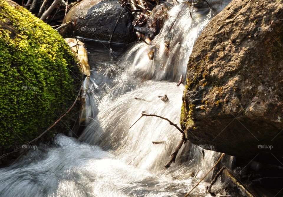 waterfall in the park in Poland