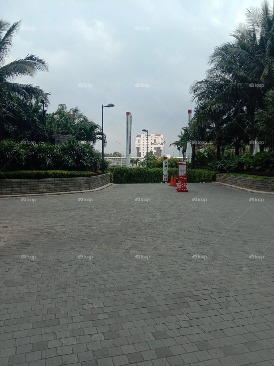 corner of the parking exit