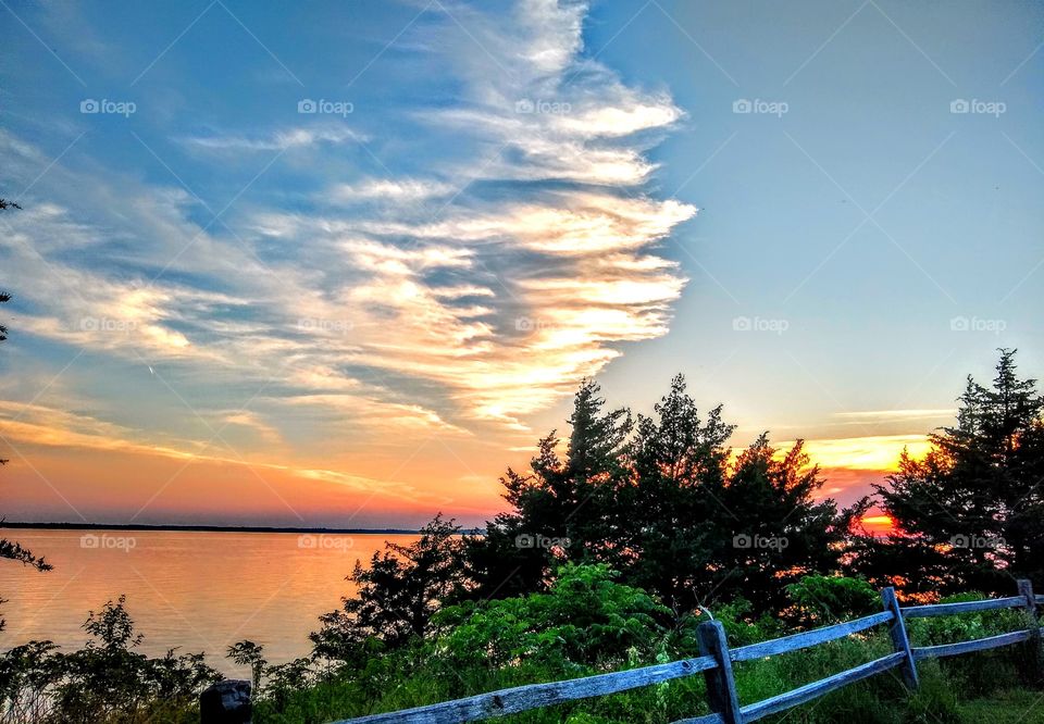 Pretty Sunset in Rustic Setting "Pink & Orange Skies"