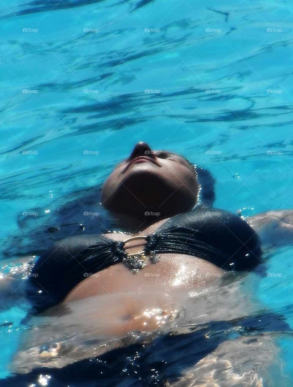 Woman relaxing in the water