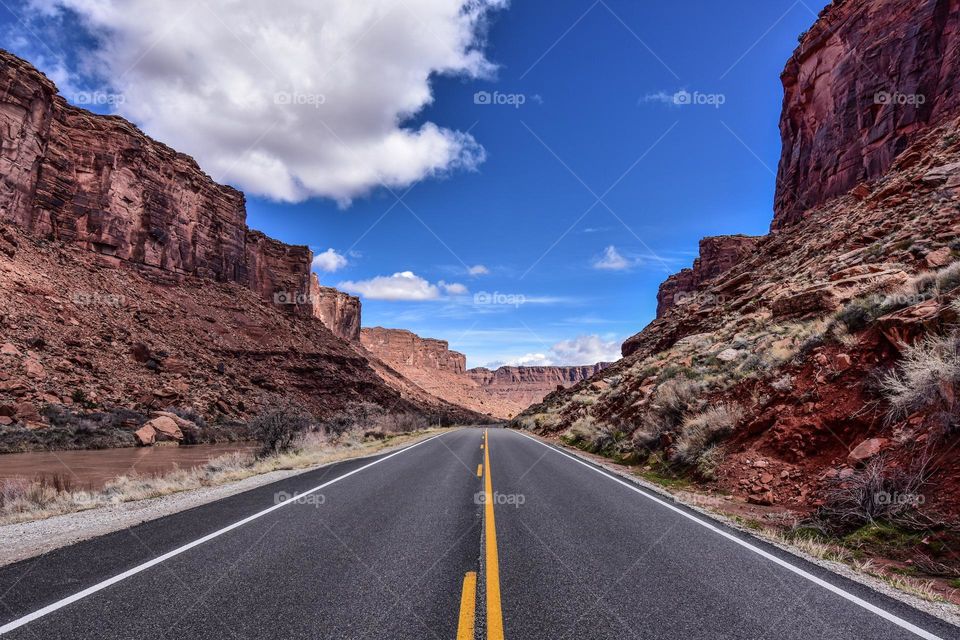 Empty roads in Utah