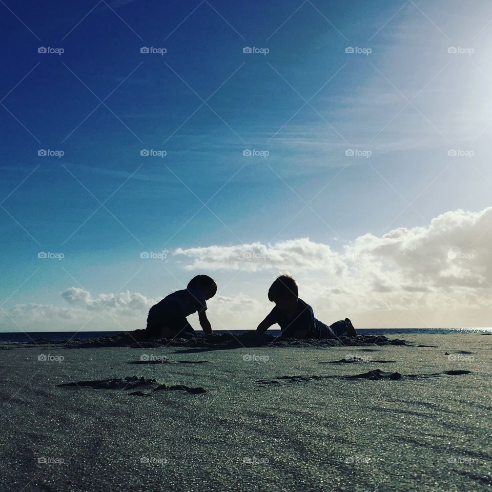 Brothers at the beach