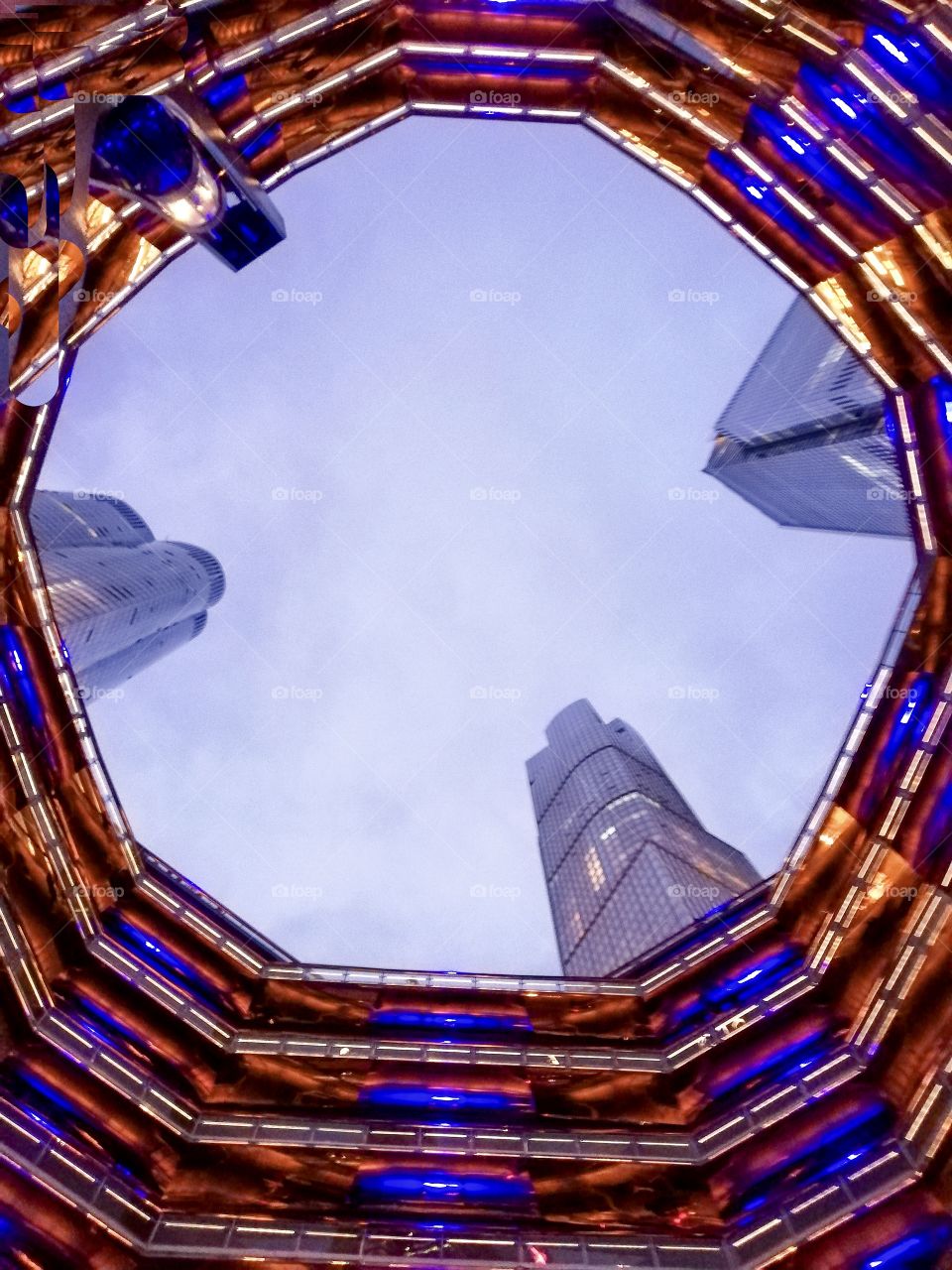 Inside the vessel looking at the sky . New York 