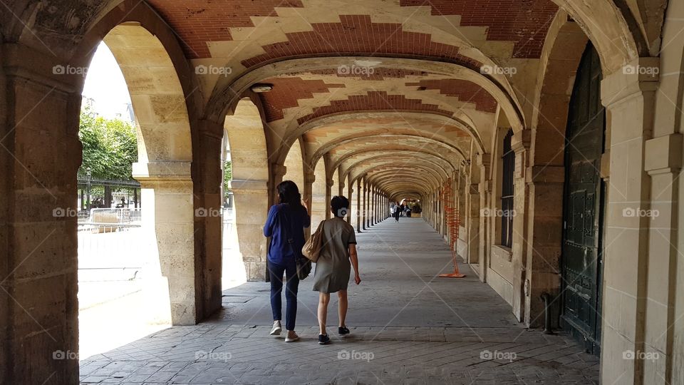 Vaulted arcades in Paris