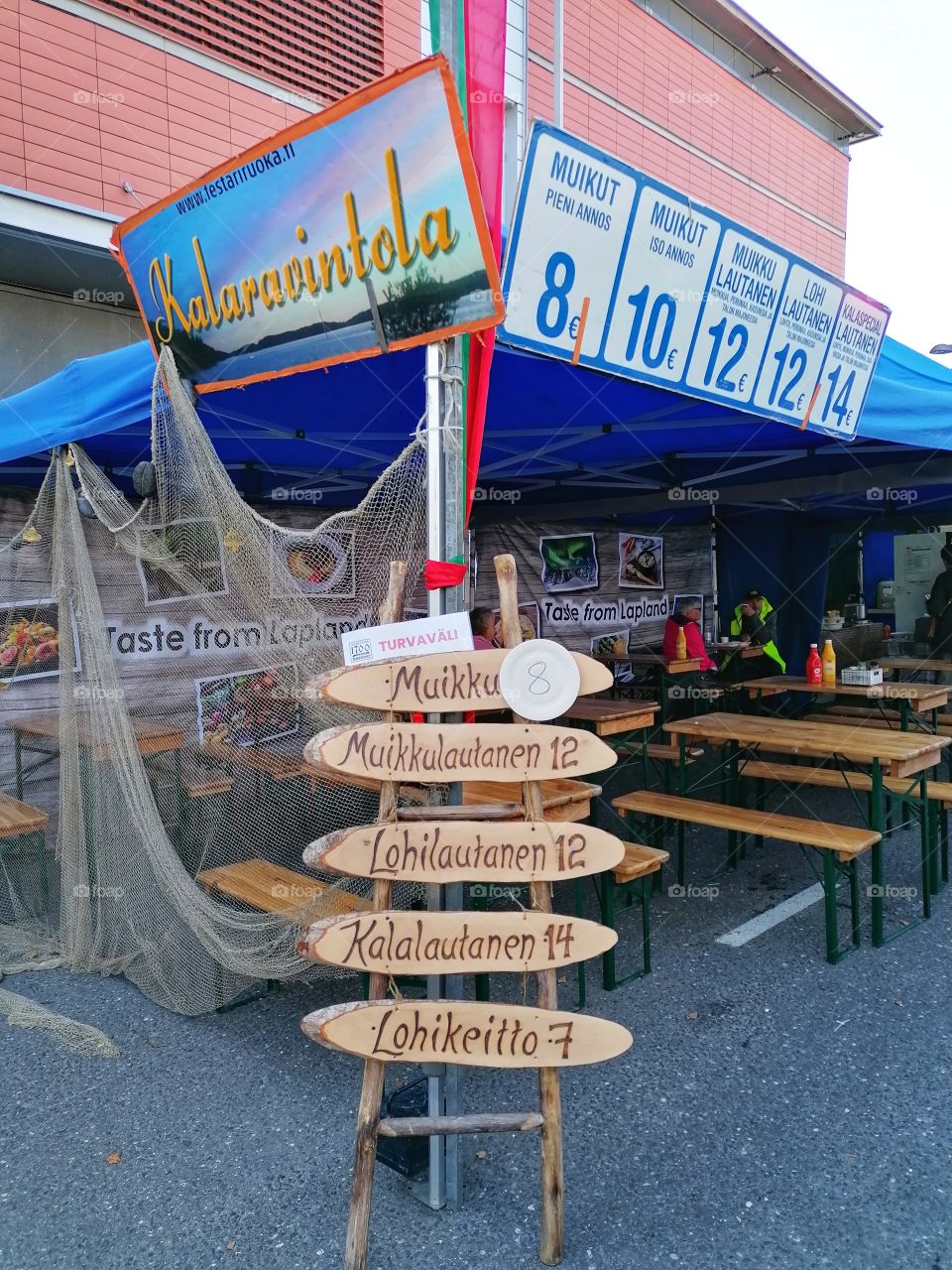 International markets in Tornio, Lapland, Finland. There are companies from several dozen different countries selling and presenting their products. People are happy when finally something happens for a long time.